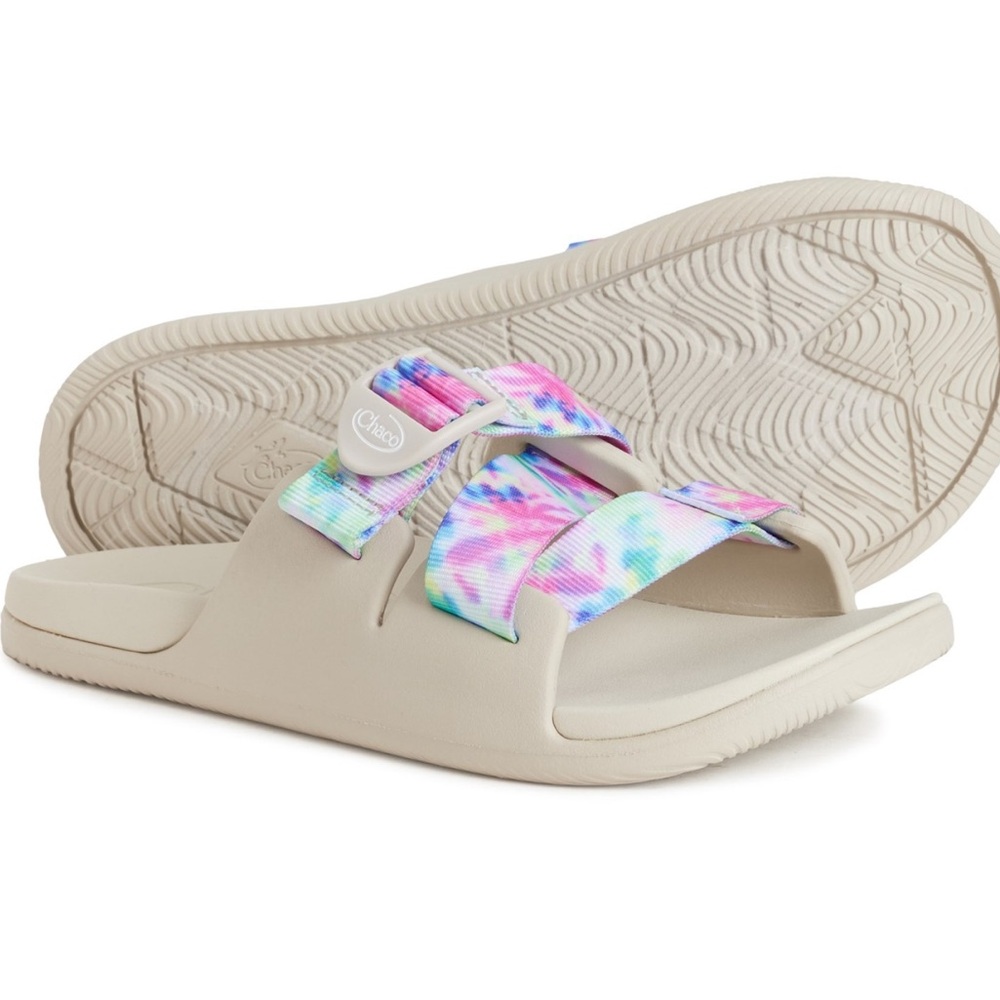 Chaco Kids Girls Chillos Slide Sandals Light Tie Dye Size 1